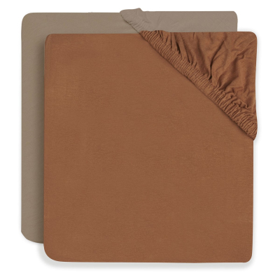 Plahte za madrac set 2 kom 120x60 cm CARAMEL/BISQUIT, pamučni jersey, Jollein®