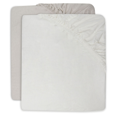Plahte za madrac set 2 kom 120x60 cm IVORY/NOUGAT, pamučni jersey, Jollein®