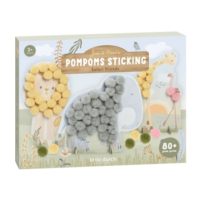 Kartice s pomponima Safari Friends (3 godine+), Little Dutch (126919)