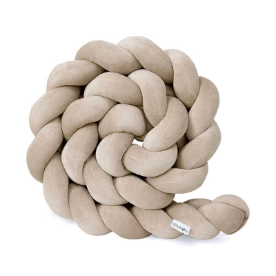 BEŽ pletenica za krevetić NOUGAT (340 cm)
