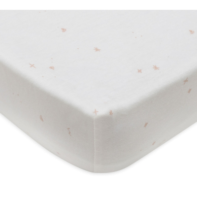 KREM BIJELA plahta za madrac 140x70 cm TWINKLING WILD ROSE, pamučni jersey, Jollein®
