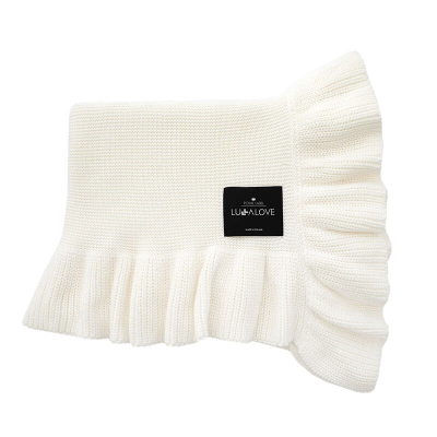 Kokos bijeli bambus pleteni pokrivač RUFFLES, LULLALOVE 90x110 cm