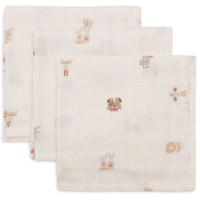 Kremasto bijele krpe za pranje Animal Friends 31x31cm (3 komada) Jollein®