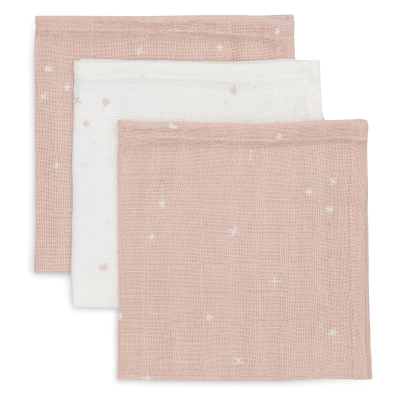 Ružičaste krpice za umivanje TWINKLING - WILD ROSE 31x31cm (3 komada) Jollein®