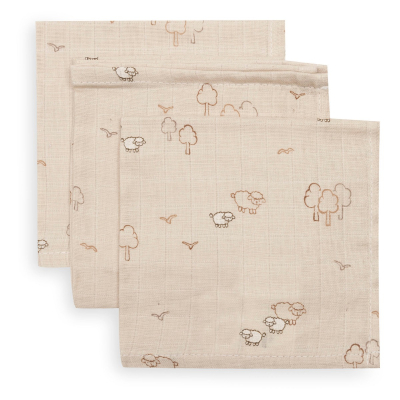 Bež krpice za umivanje WOOLLY 31x31cm (3 kosi) Jollein®