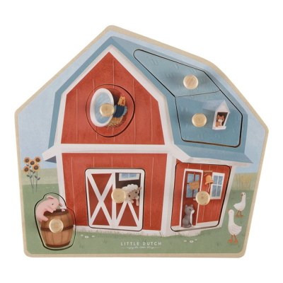 Drvena slagalica - puzzle Little Farm (12m+), Little Dutch (LD7158)