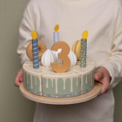 Drvena rođendanska torta (3 godine+) PLAVA Little Dutch (LD8016)