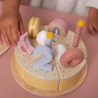 Drvena rođendanska torta (3 godine+) RUŽIČASTA, Little Dutch (LD8015)