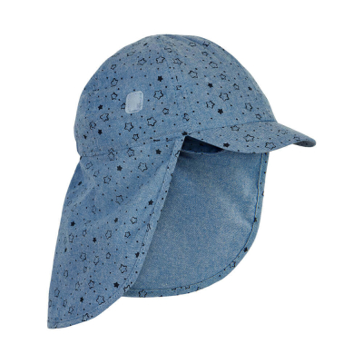 Jeans plava kapa - kapa sa šilterom za bebe sa UV zaštitom (UPF 50+) 6-12 m - FADED DENIM ZVEZDICE, En Fant