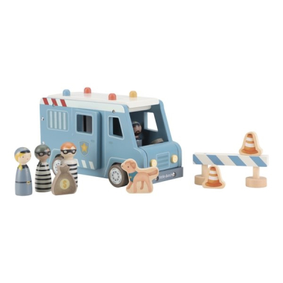 Plavi drveni policijski kombi (24 m+), Little Dutch (LD2541)