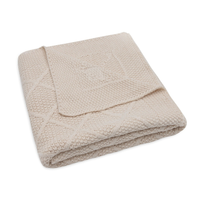Svijetlo bež pletena deka 75x100 cm Check Knit Oatmeal, Jollein® 