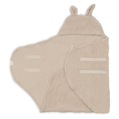 Bež odeja za lupinico MIFFY Jacquard Teddy - Sand, 100x105 cm, Jollein
