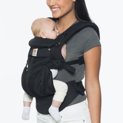 Crna Ergobaby nosiljka Cool Air Omni 360, Onyx Black