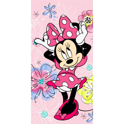 Dječji ručnik za kupanje MINNIE MOUSE cvjetići 70X140 cm, ©DISNEY