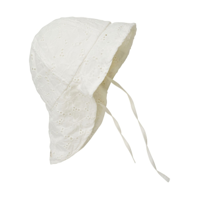 Krem bijela dječja kapa s UV zaštitom (UPF 50+) 6-12 m, CLOUD LACE - En Fant