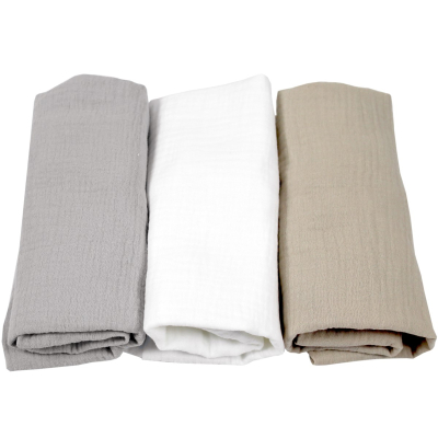 Set ovalnih plahti za košaru 75/80 x 35/40 cm od pamučnog muslina NATURAL (3 kom), BabyLux
