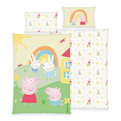 Žuta 2-dijelna posteljina PEPPA PIG 135x100 cm