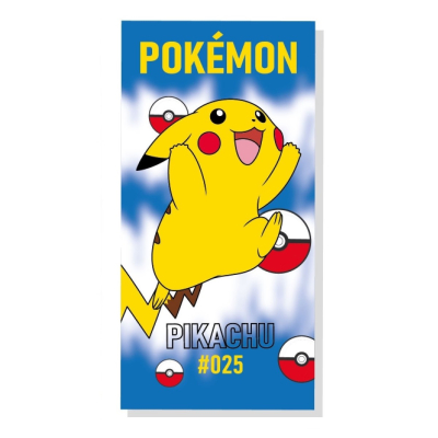 Plavi dječji ručnik POKEMON, 70x140 cm