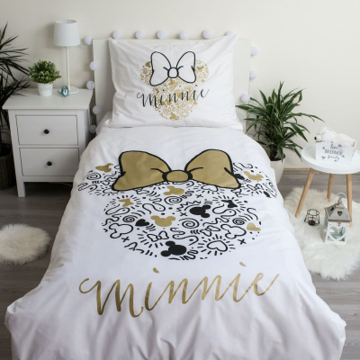 Bijela posteljina MINNIE MOUSE Gold 140x200 cm, ©DISNEY