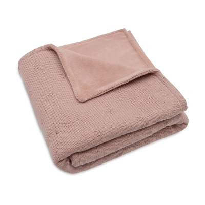 Ružičasta dvoslojna pletena deka 75x100cm Cosy Knit Wild Rose, Jollein®