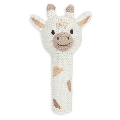 Krem bijela pletena zvečka GIRAFFE (0m+), Jollein