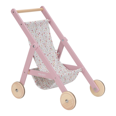 Ružičasta drvena kolica za lutke Fairy garden (3 godine+), Little Dutch (LD2518)