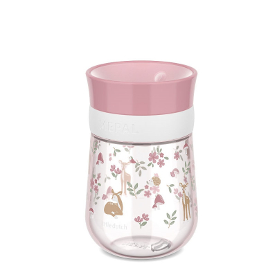 Ružičasta čaša za piće 360° Fairy Garden (300 ml), Little Dutch