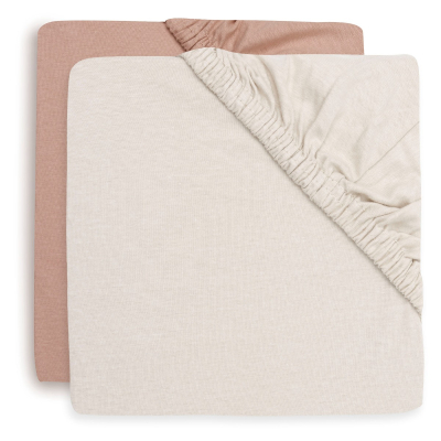 Set 2 jogi rjuh 80/90x40 cm,LIGHT TERRA/OATMEAL bombažni jersey (2 kosa), Jollein®