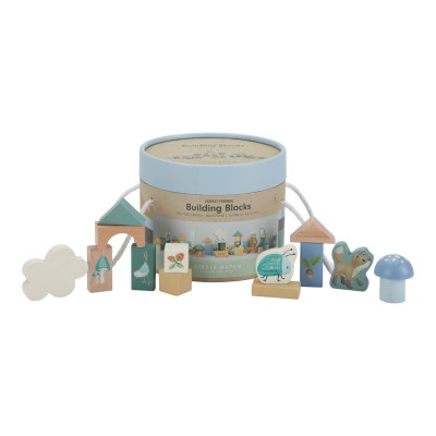 Set drvenih kocki za gradnju, FOREST FRIENDS (24m+), 50 kock, Little Dutch (LD7345)