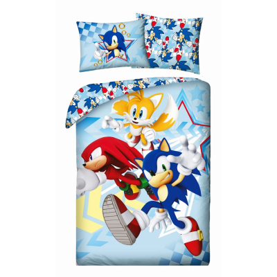 Dvostrana 2-dijelna posteljina Jež SONIC, 140x200 cm, ©Sega