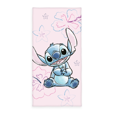 Ružičasti ručnik za kupanje LILO & STITCH 75x150 cm, ©DISNEY