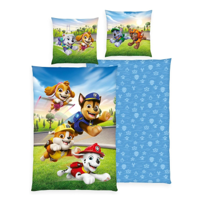 Plava 2-dijelna posteljina Paw Patrol Super Heroes 140x200 cm