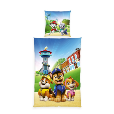 Plava 2-dijelna posteljina Paw Patrol Tower 140x200 cm