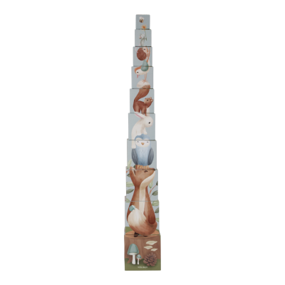 Zeleni kartonski toranj od kockica Forest Friends (18m+), Little Dutch (LD7239)
