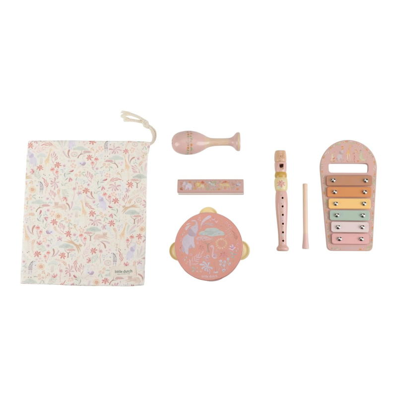 Dječji glazbeni set Safari Friends Pink, Little Dutch (LD7474)