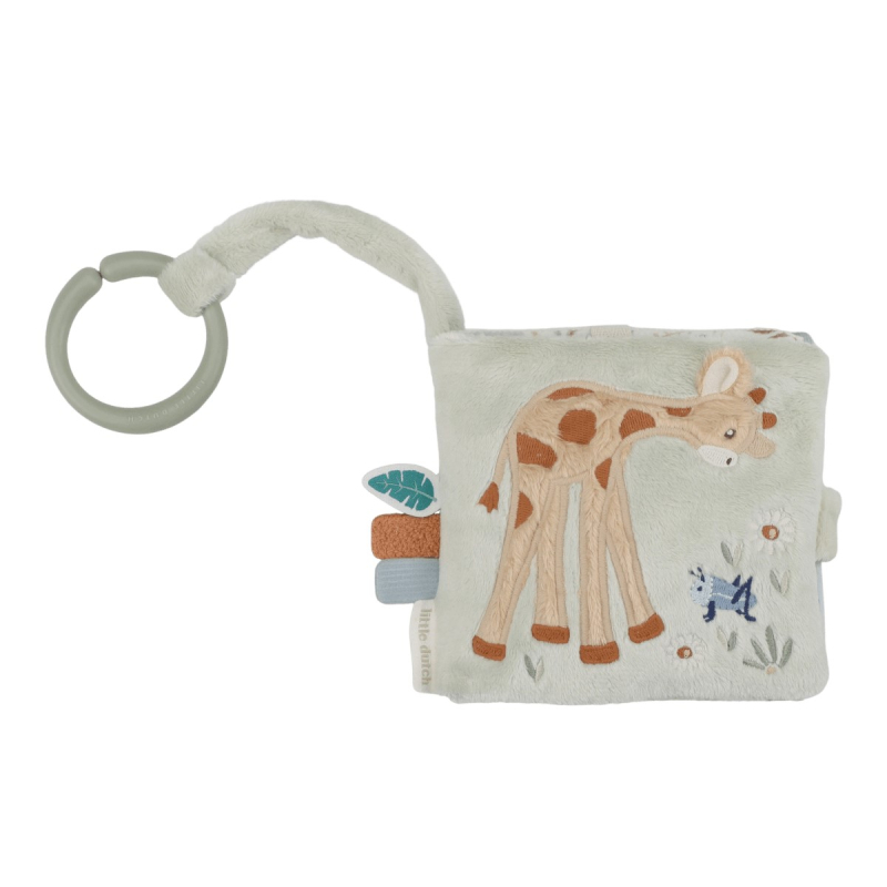Bež senzorična potovalna knjigica Safari Friends (0m+), Little Dutch (LD8319)