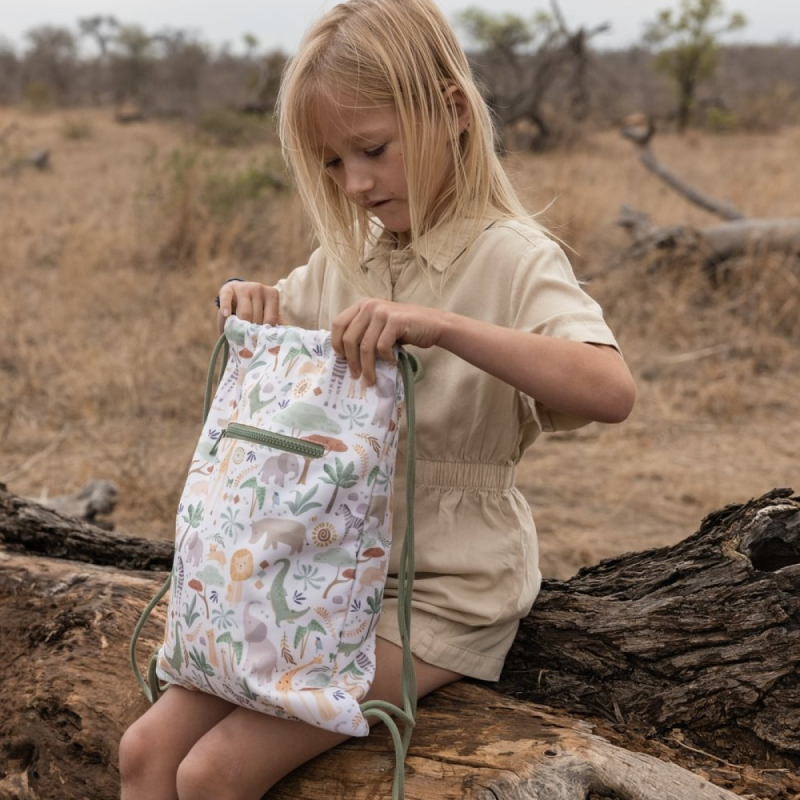 Bijela sportska torba SAFARI FRIENDS, Little Dutch (LD4923)