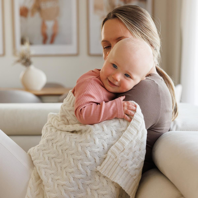 Kremno bela MERINO odeja, Babyono 75x100 cm -1
