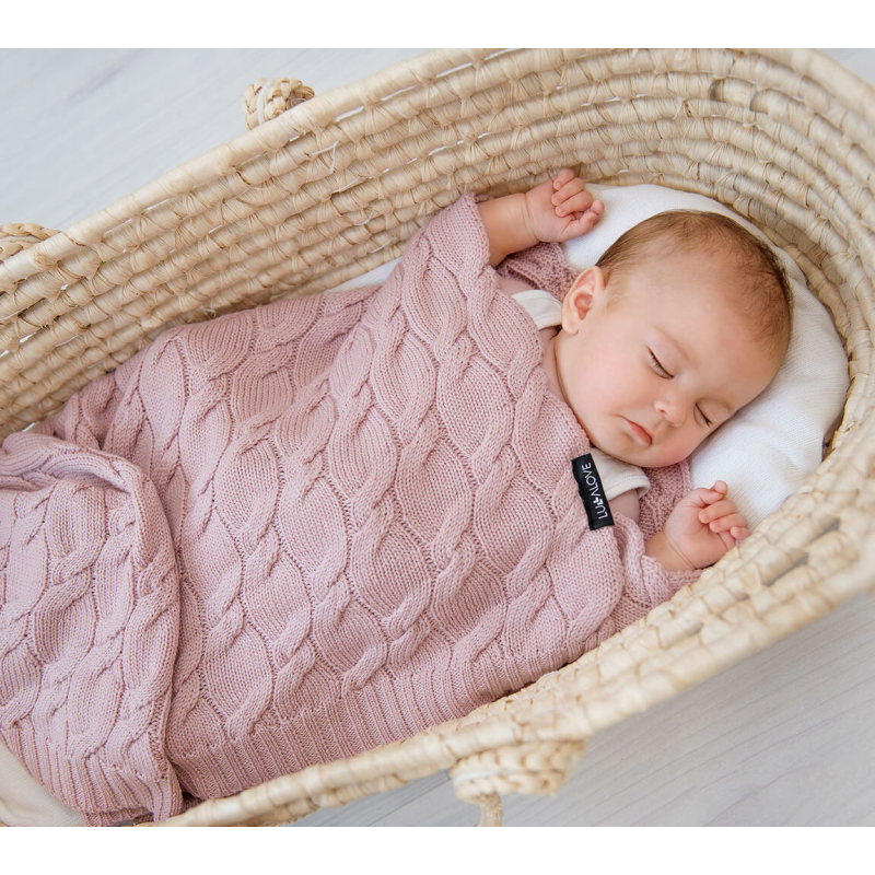 puder roza pletena merino vunena deka 80x100 cm lullalove