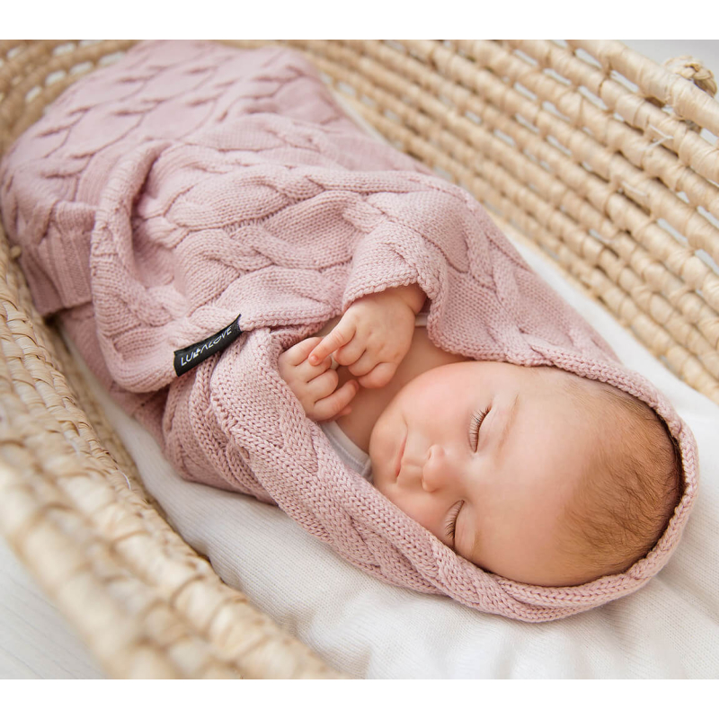puder roza pletena merino vunena deka 80x100 cm lullalove